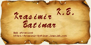 Krasimir Batinar vizit kartica